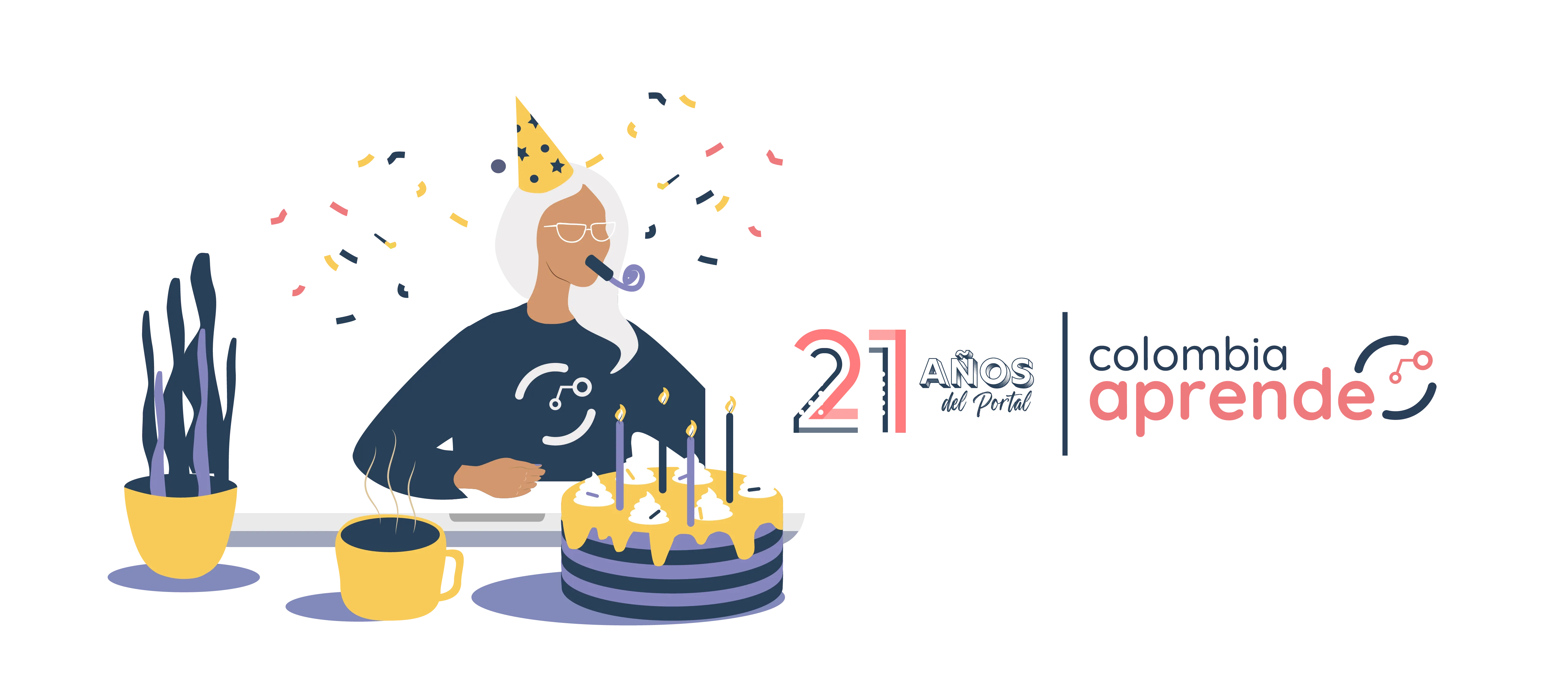 Banner 21 años Colombia Aprende Banner celebracion 21 años portal Colombia Aprende
